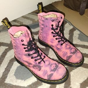 Dr. Martens 1460 Pascal Leather Tie-Dye Pink Purple Lace Up Boots